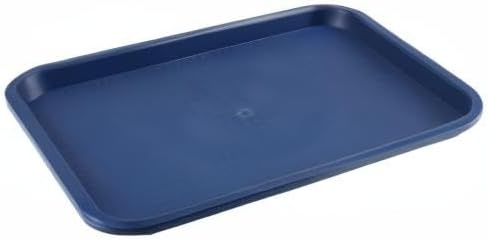 ZOENHOU 14 Pack 16 x 12 Inch Plastic Fast Food Tray,Rectangular Plastic Cafeteria Trays Serving Trays for Serving Food, Blue