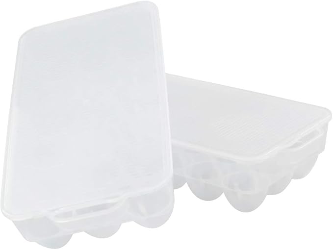 Bringer 4-Pack Clear Plastic Refrigerator Egg Containers, Egg Tray Holder, fit 18 Eggs x 4 (72 Eggs)