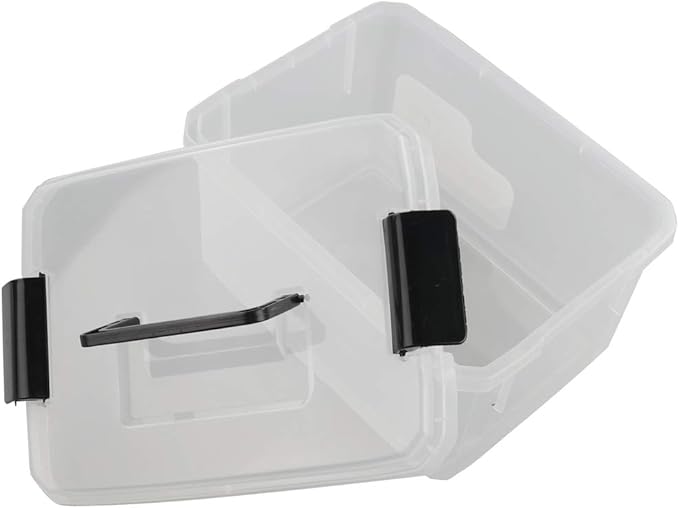 4.5 L Plastic Storage Box, Clear Latch Box, 4-Pack