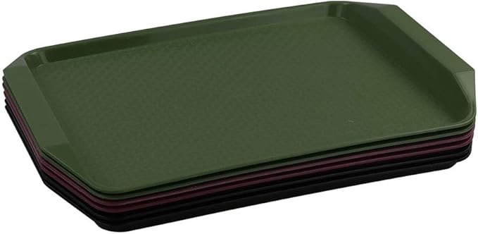 Ortodayes 6 Packs Plastic Fast Food Trays, Colored Serving Trays