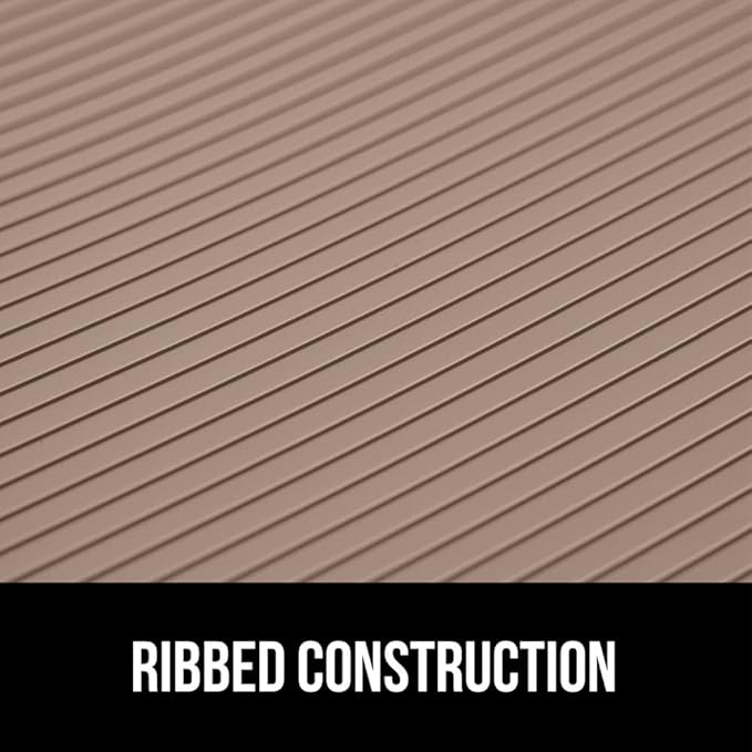 GORILLA GRIP DuraGuard Shelf Liner, Non-Adhesive Cabinet Liners for Kitchen Drawers, Shelves, Refrigerator, Pantry Storage, Bathroom Closet, Durable Waterproof BPA Free Ribbed Plastic, 12x20 Beige