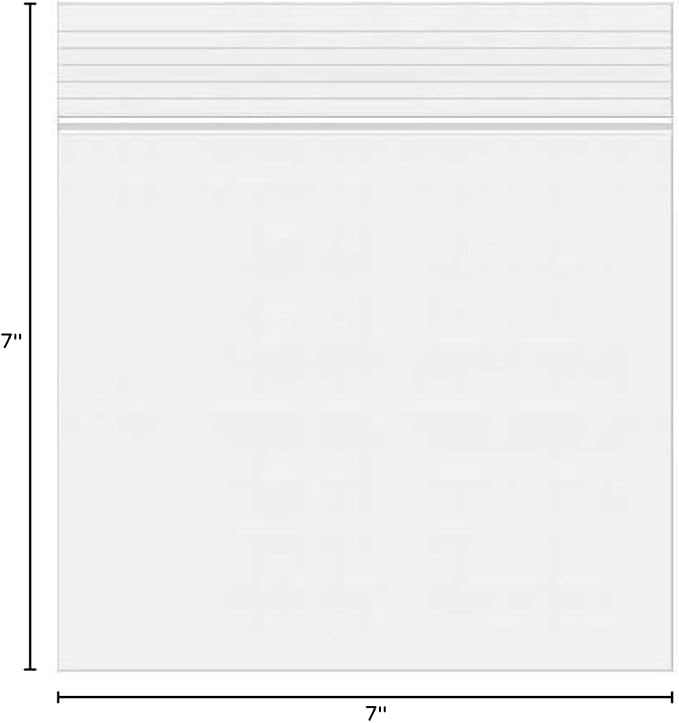 Secure Seal 7x7 Inch Reclosable Clear Zipper 2 Mil Plastic Storage Bags Top Zip Seal Bulk Wholesale Pack (Pack of 5000)