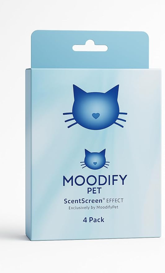 MoodifyPet Cat Litter Odor Pet Odor Eliminator For Home, 12-Pack – Hangable Odor Absorber with Patented ScentScreen Tech – Cat Scent Eliminator, Lasts Up To 30 Days, Safe for Pets & Kids