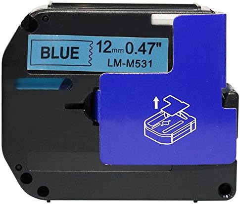 LM Tapes - Premium Compatible 1/2" (12mm) Black on Blue M Series P-Touch Tape, Replaces M531