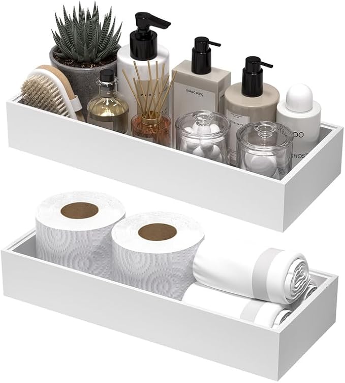 Greatseas Kitchen Drawer Organizer Bins, Stackable Deep Bamboo Drawer Organizer for Silverware, Utensils, Cutlery, Flatware, Junk, Dresser, Bathroom, 15" x 6" x 2.5" (Set of 2)