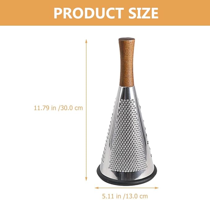 OFFSCH Manual Stainless Steel Cheese Grater with Ergonomic Handle Multi-purpose Kitchen Gadget for Grating Cheese Fruits and Vegetables Household Tool