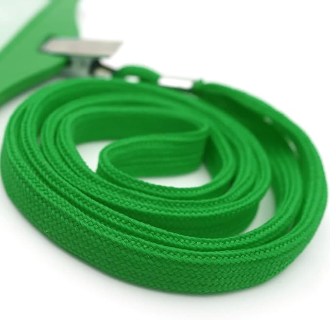 Ollain Badge Lanyards Neck Bulk Cruise Lanyards Lanyard with Clip for ID Card Name Tags Badge Holders (Green, 100 Pack)