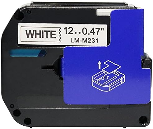 LM Tapes - Premium Compatible 1/2" (12mm) Black on White M Series P-Touch Tape, Replaces M231
