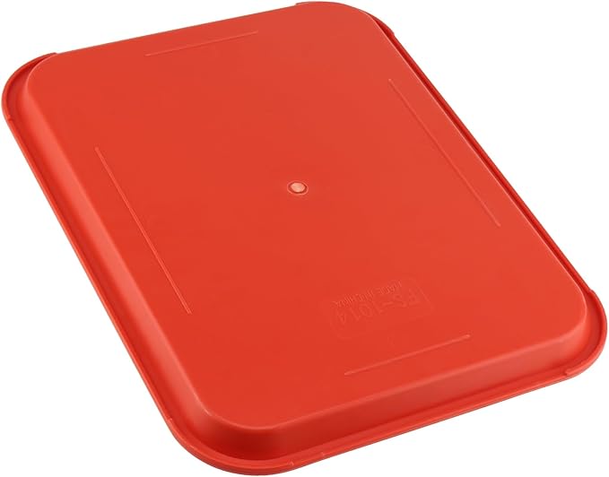 ZOENHOU 14 Pack 16 x 12 Inch Fast Food Tray, Rectangular Cafeteria Serving Trays, Plastic Trays for Food, Orange
