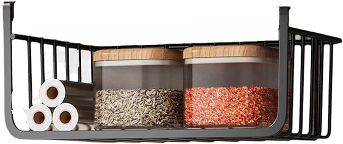 Metal Under Shelf Wire Storage Basket Multi-Purpose All Metal Under Shelf Wire Basket for Kitchen Office Pantry Multi Purpose Hanging Storage Basket for Desk and Bookshelf Bottom