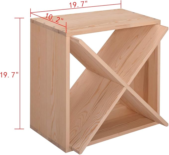 JAXPETY 96 Bottle Wine Rack Countertop Wine Storage Cube Freestanding Wine Holder Wood Storage Shelf for Home Kitchen Bar