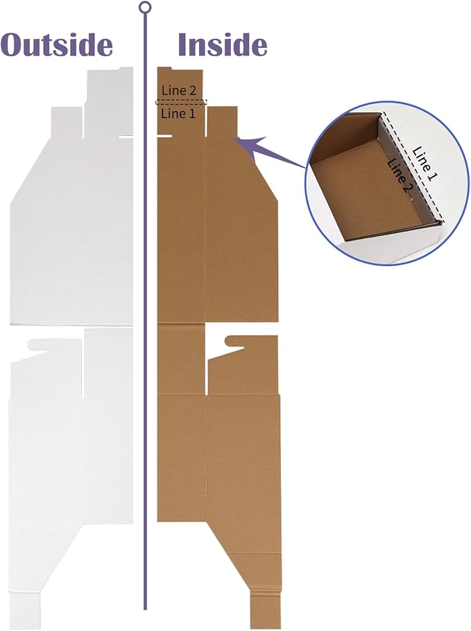 EXYGLO Stackable Cardboard Storage Bins 30 Pack, 12x6x4.5 Inch Cardboard Boxes with Lid, Corrugated Organizer Bins for Pantry, Shelves, Garage, Office, Shop, White