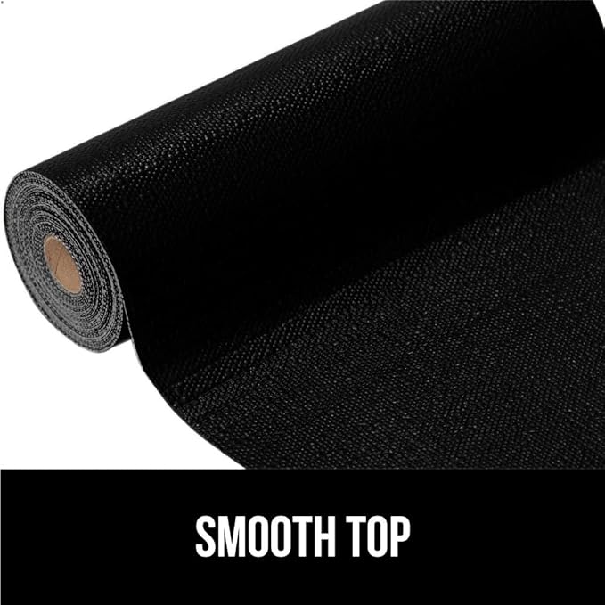GORILLA GRIP DripGuard Shelf Liner, Non Adhesive Drawer and Kitchen Cabinet Protector, Slip Resistant BPA Free Smooth Surface Plastic Liners for Cabinets, Bathrooms, Closets, 17.5x240 Inch, Black