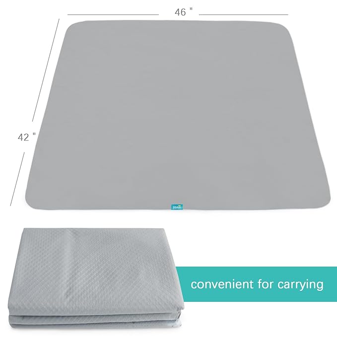 Splat Mat 2 Pack for Under High Chair & Arts & Crafts & Eating Mess, Waterproof 42''×46'' Baby Playtime Anti-Slip High Chair Mat for Floor or Table, Reusable & Portable Splash Mat