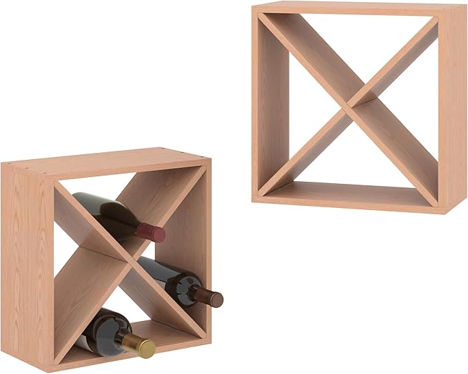 JAXPETY Stackable Wine Rack 48 Bottle Liquor Display Storage Cube Free Standing Floor Wine Cabinet for Cellar & Kitchen