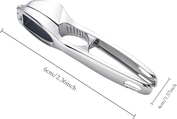 Huakai Kitchen Premium Garlic Press - Zinc Alloy Garlic Press effortlessly crushes garlic cloves, ginger chunks, nuts, and seeds. Comfortable to use and dishwasher safe.