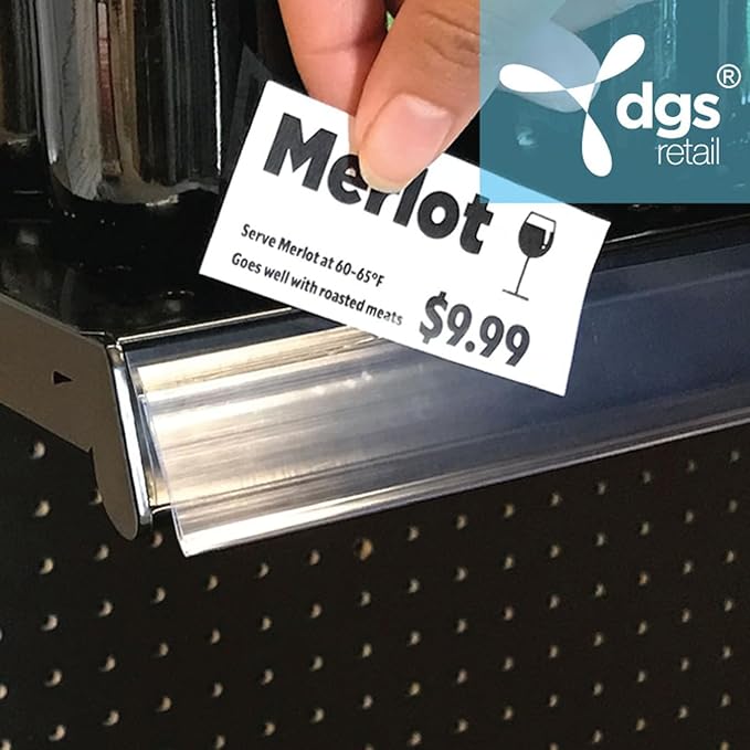 Shelf Label Strips, 25 Pack Snap-in Angled 1.25”H Shelf Label Holder Strips for Metal Wood or Plastic Gondola Shelf with Price Tag Channel, Clear Plastic PVC Sign Holder Strip for 36” Long Shelf