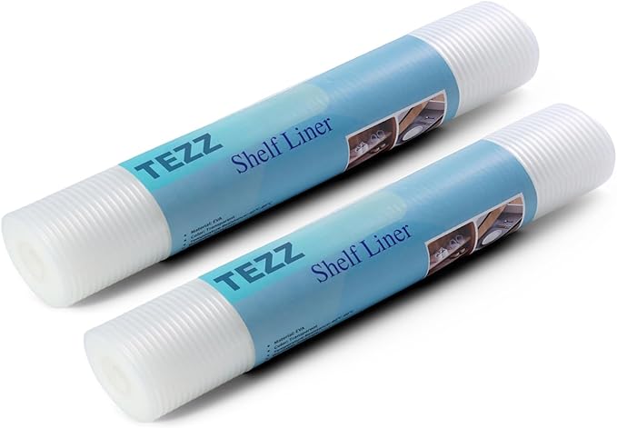2 Rolls Shelf Liner, 14 Inches x 20 FEET Non-Slip Kitchen Cabinet Liner, Washable Oil-Proof Non-Adhesive Contact Paper for Kitchen Drawer, Cabinet, Shelves, Refrigerator, Storage, Desks, coutertops