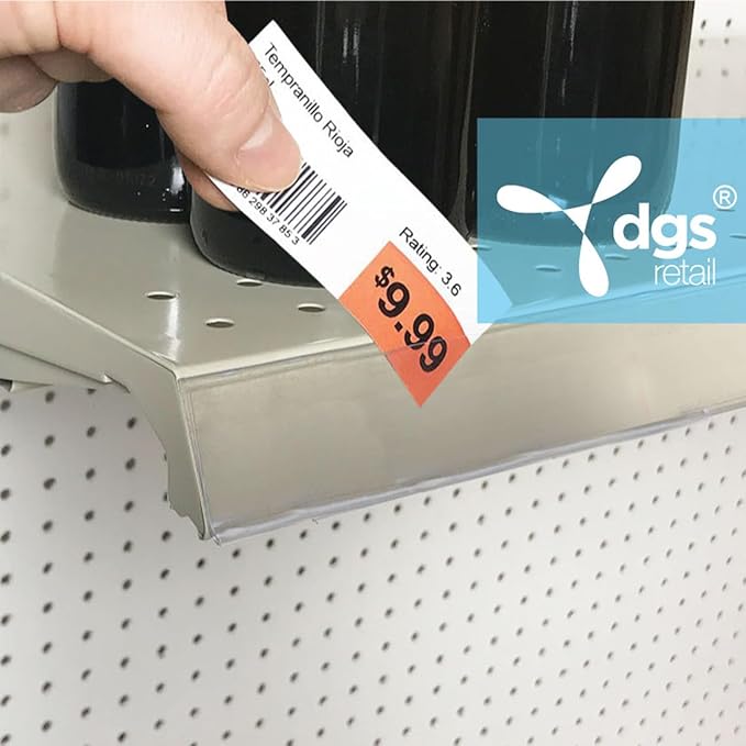 Shelf Label Strips, 25 Pack Self Adhesive 1.25”H Shelf Label Holder Price Tag Strips for Metal Wood or Plastic Gondola Shelf, PVC Plastic Clear Front/Clear Back Sign Holder Strip for 36” Long Shelf
