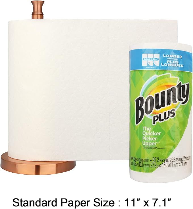 Akicon Paper Towel Holder Stand for Kitchen Countertop & Dining Room Table (Copper, Morden)