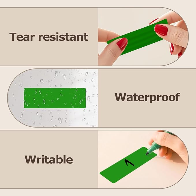 3 × 1 Inches Green Rectangle Color Coding Labels 1000 PCS, Self-Adhesive Writable Waterproof Vinyl Blank Sticker Roll for Office Home School Business