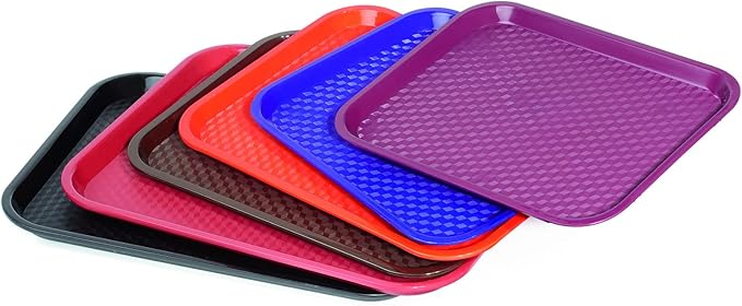 G.E.T. FT-14-BR BPA-Free Cafeteria / Fast Food Tray, 14" x 10.75", Brown (Set of 12)