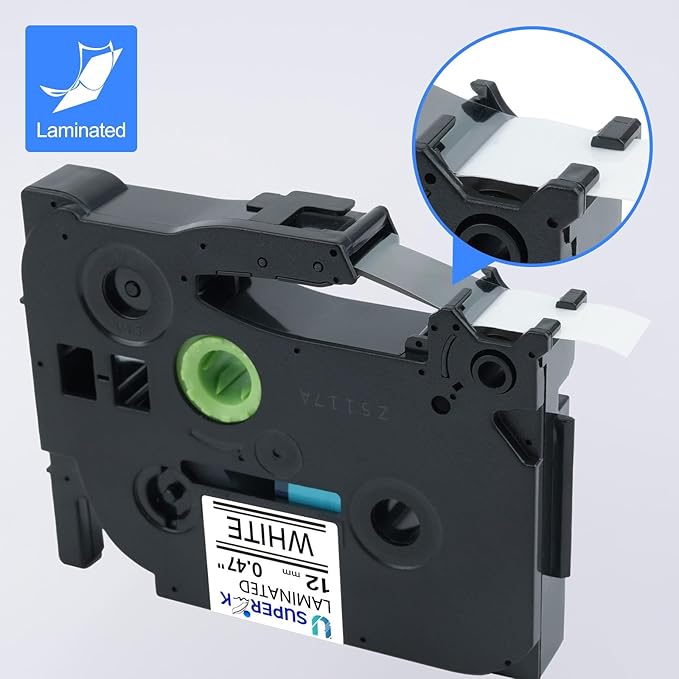 10 Pack TZe-231 12mm 0.47 Laminated White Tape Compatible with Brother P Touch Label Tape 1/2 inch TZe TZ-231 TZe231 Black on White TZe TZ Label for PT-H100 PT-H110 D200 D210 D400 D600