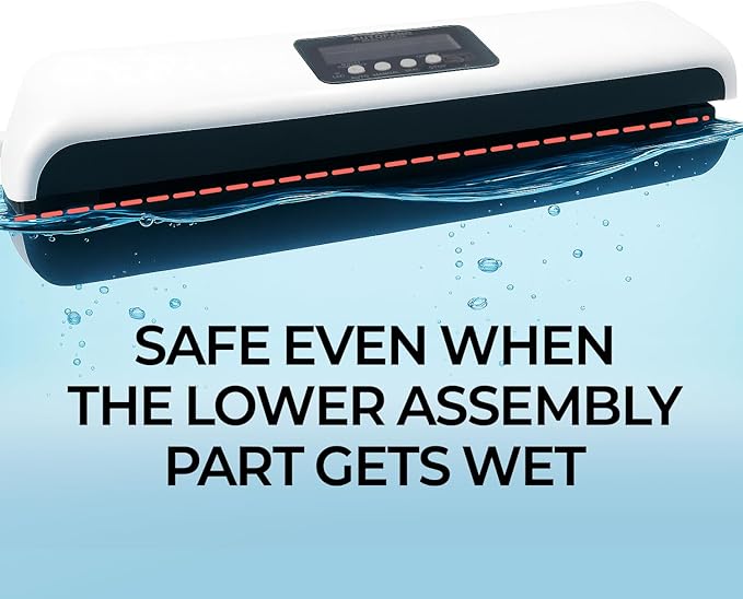 Premium Robotic Vacuum Sealer for Home & Kitchen, 85Kpa Powerful Suction One-Touch Operation Compact Food Sealer for Storage & Meal Prep, Multible Modes with 20 Pre-Cut Pouches