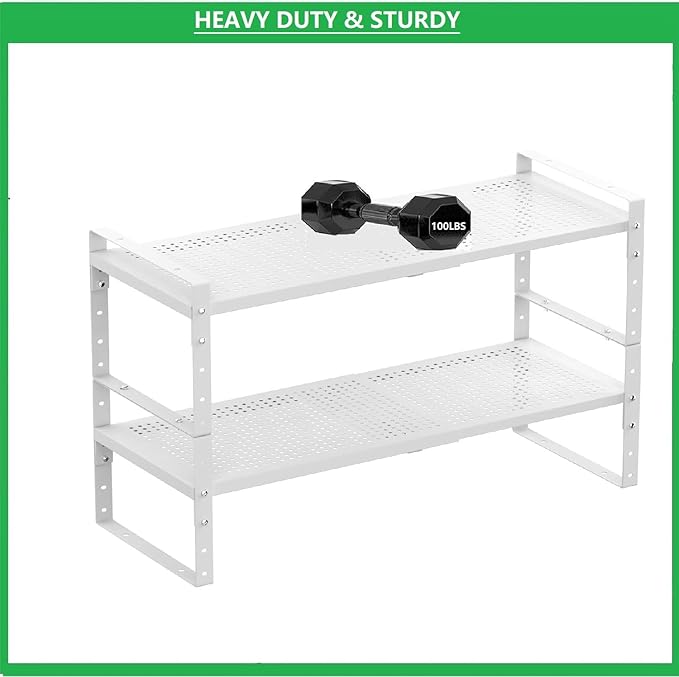 Multi-Functional Metal Shoe Rack, Space-Saving, Perfect for Entryway, Closet, Bathroom, etc. - Sturdy and Durable, High Weight Capacity(3PACKS/White/Medium)