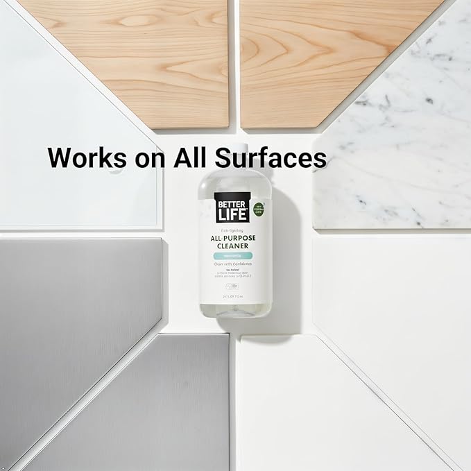 Better Life All Purpose Cleaner - Multipurpose Plant Based Home and Kitchen Cleaning Spray for Glass, Countertops, Appliances, Upholstery & More - Multi-surface Spray Cleaner - 24oz Unscented