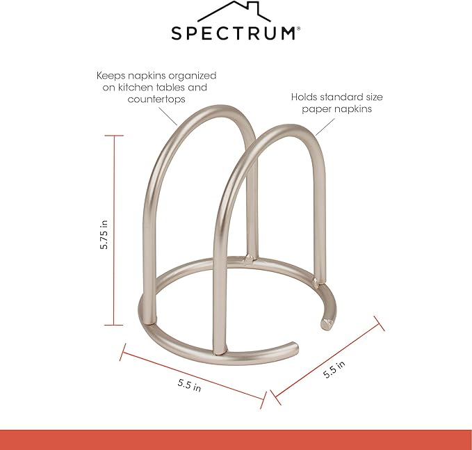 Spectrum Spectrum diversified satin nickel euro napkin holder, 0.25 Ounce