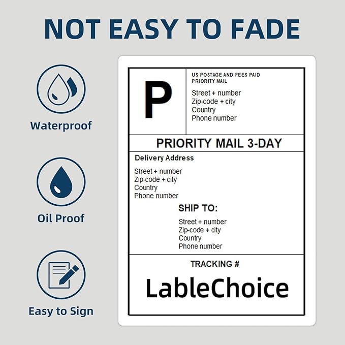 500 Sheets 2000 Labels 4"x5" 4 Up Shipping Address Labels for Laser & Inkjet Printers, Permanent Adhesive 4 per Page Shipping Stickers