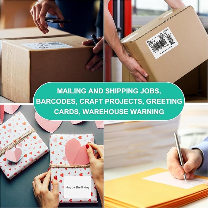 L LIKED Printable Shipping Address Labels, 500 Sheets, 3-1/3" x 4" Sticker Labels for Laser/Inkjet Printing, Matte White - 3000 PCS Labels.