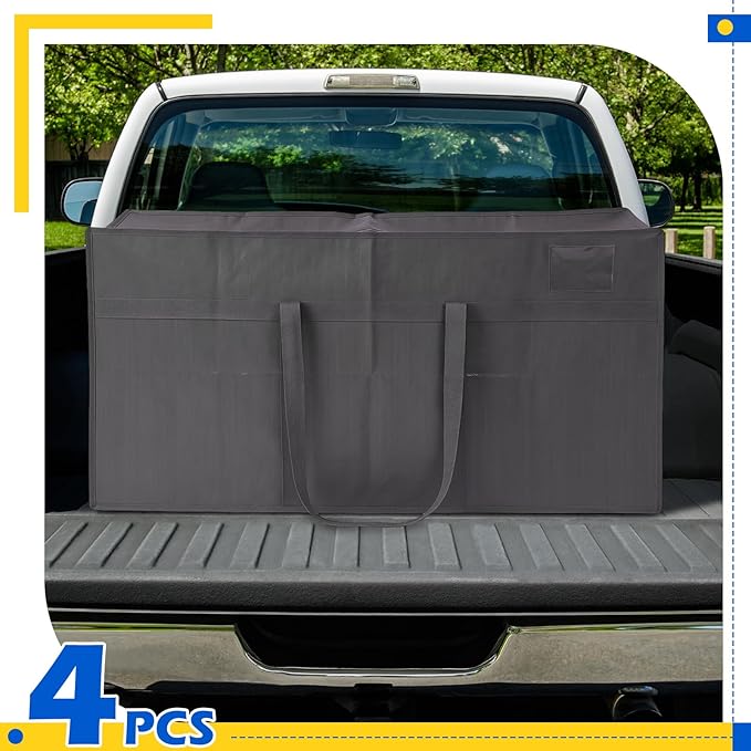 4 Pcs 66 Gallon Extra Large Moving Bags Heavy Duty Storage Bag with Strong Zipper Handle Foldable XXL Jumbo Storage Tote Packing Moving Box for College Dorm Travel Cloth Duffle (Gray)