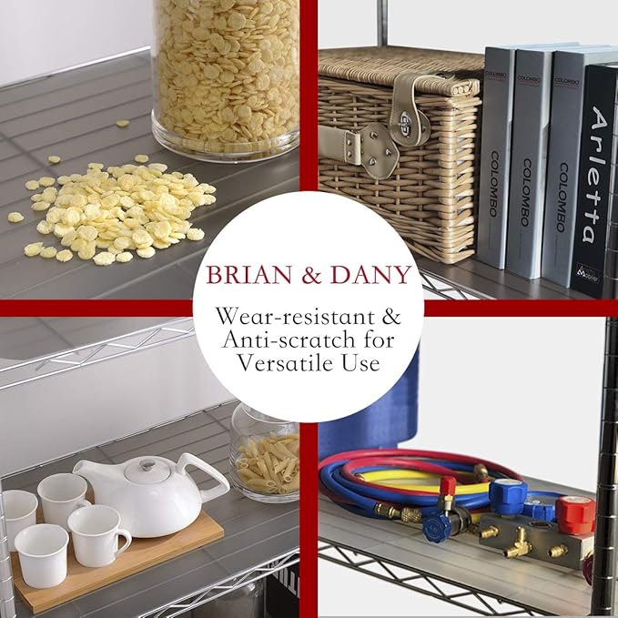 BRIAN & DANY Wire Shelf Liner, Heavy Duty Shelf Liners for Wire Shelving, Waterproof Shelf Mats, Set of 5 (14-Inch-by-36-Inch)