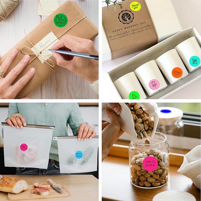 1 Inch Round Thermal Sticker Labels,Color Dot Stickers,Label Stickers,Waterproof,Oil Proof,for Thermal Printers,DIY,Office,Retail,Home and Warehouse Organization(Fluorescent Pink,1000 Pcs)