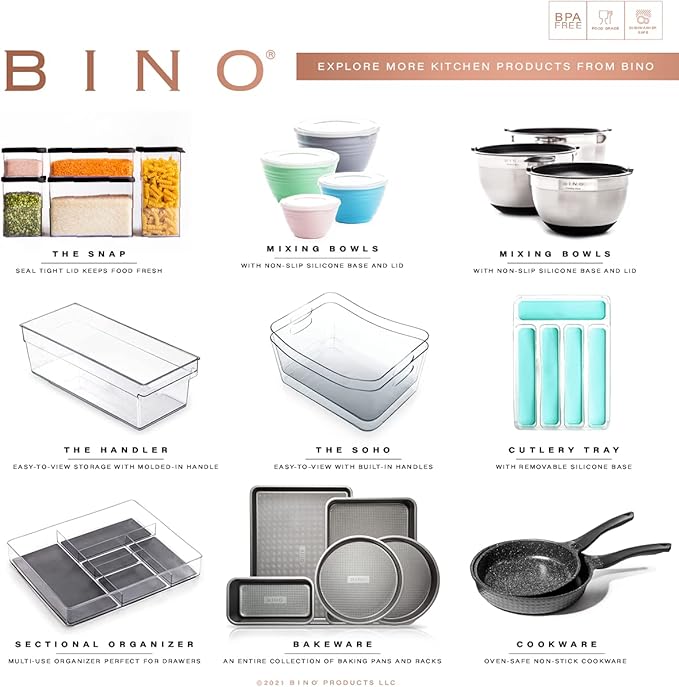 BINO | Plastic Storage Bins, Small - 12 Pack | THE SOHO COLLECTION | Multi-Use Organizer Bins | Built-in Handles | BPA-Free | Pantry Organization | Home Organization | Fridge Organizer | Freezer Org