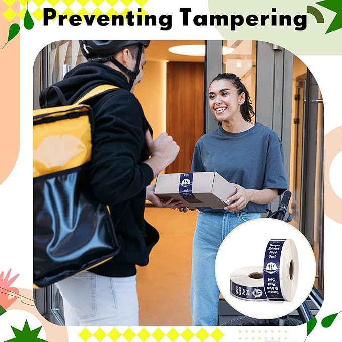 1000 Pieces Tamper Proof Stickers Safety Stickers for Food Delivery 1.5 x 6 Inches Tamper Seal Proof Tape Safe Labels Sealed for Freshness Drink Food Container Pizza Boxes(Blue)