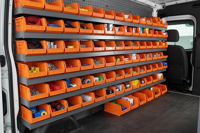 Hudson Exchange 15" x 8" x 7" Plastic Stackable Storage Bin and Hanging Container, Orange