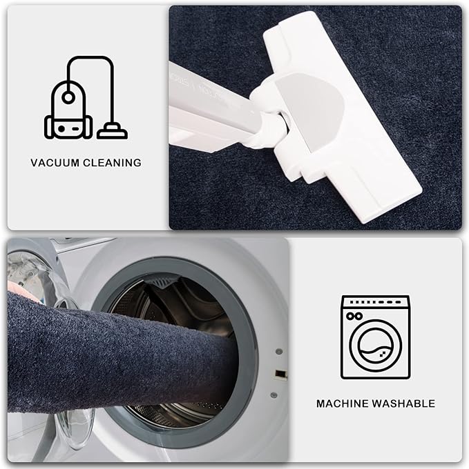 PURRUGS Dirt Trapping Door Mat 20" x 31.5", Non-Slip Machine Washable Entryway Rug, Dog Doormat, Indoor Front Door Mat, Super Absorbent Entry Rug for Muddy Shoes & Paws, Navy Blue