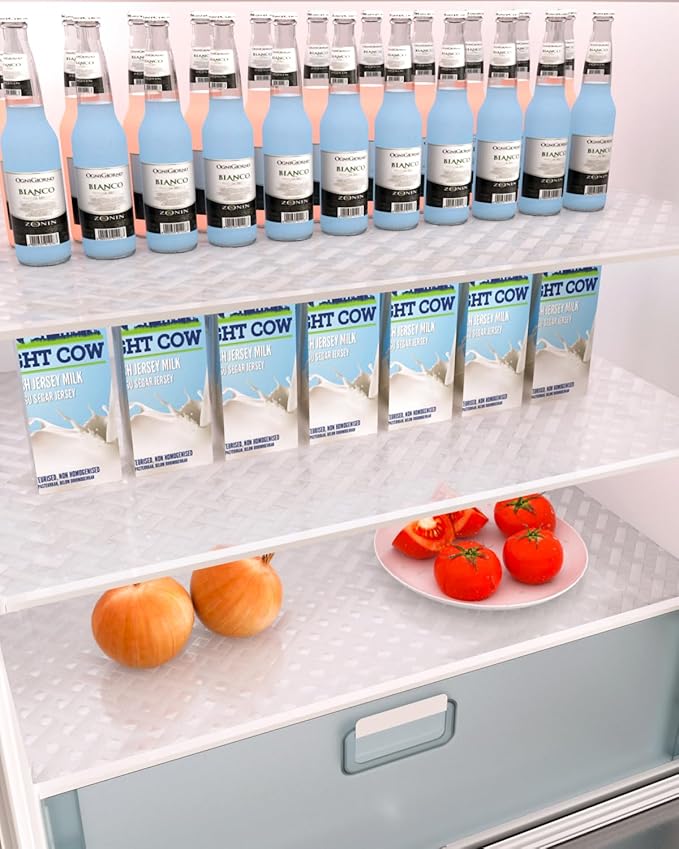 Shelf and Drawer Liner for Kitchen Cabinet, Non-Adhesive 12in x 120in Waterproof Contact Paper Refrigerator Liners Thickened Durable EVA Material Non Slip Mat for Dresser Cupboard Pantry Protector