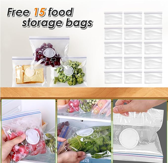 Masthome 2 Glass Storage Jars Set,1 Gallon Cookie Jar for Food Storage,Airtight Glass Jars with Lids for Kitchen Counter Pantry Well Organization,Send 15 pcs Food Storage Bags
