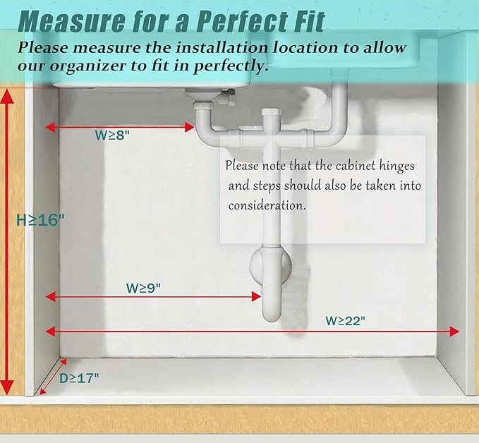 Beleeb Under Sink Organizer, 2-Pack of 2-Tier Metal Slide Out Pull Out Cabinet Organizer Shelf, Height Adjustable Organization and Storage Series, Bathroom/Desktop/Cabinet/Kitchen Organization, Black