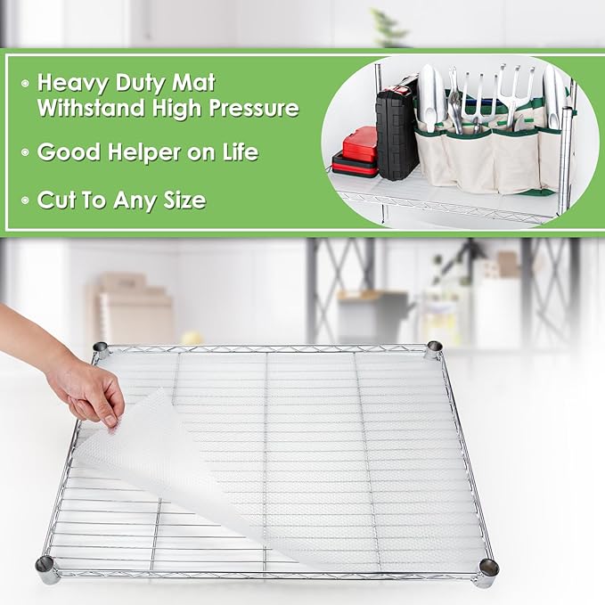 Wire Shelf Liner 14x197'' Clear Shelf Liner Kitchen,Cabinets,Drawer Liner, Cupboard, Under Sink, Pantry,Non-Adhesive Liner,Stain-Proof Shelf,1.2mm Thicken/Waterproof/Anti-Slip Liners