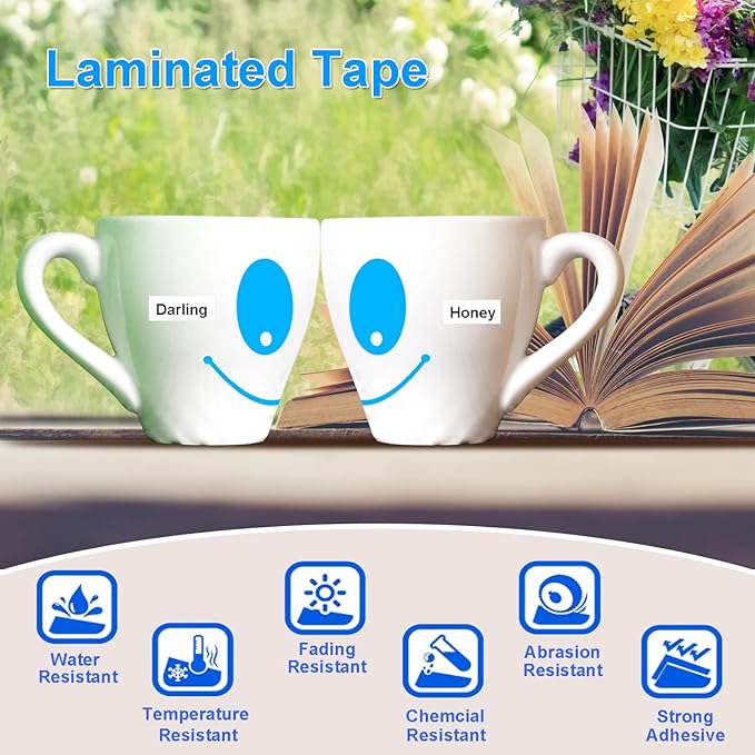 Tze241 Tze-241 18mm Label Tape Replacement for Brother P-Touch Label Maker Tz-241 18mm 0.7" Laminated Black on White Tape, Compatible with Brother PTD410 PT-D400 D610BT, 3/4 Inch, 4-Pack