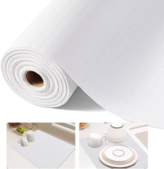 Shelf Liner, 11.8 Inches x 40 FEET Non-Slip Kitchen Cabinet Liner, Washable Oil-Proof Non-Adhesive Contact Paper for Drawer, Cabinet, Shelves, Cupboard, Refrigerator, Storage, Desks, Countertop
