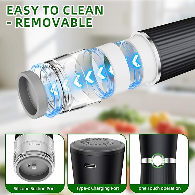 Vacuum Sealer for Food, Handheld Saver Compact Vacuum Sealer Machine with 30 Reusable Bags for 10X Preservation & Fresh