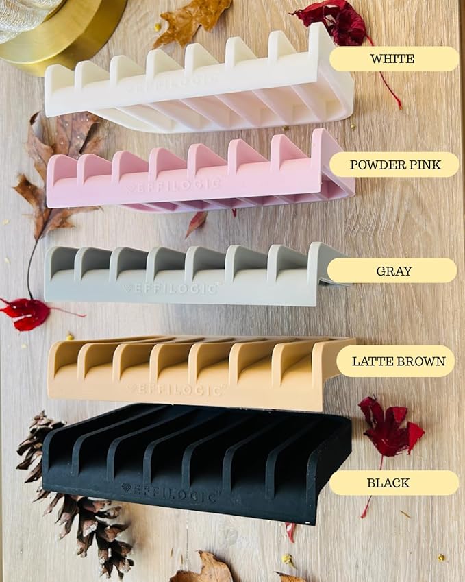 Effilogic Silicone Sponge Holder – Self-Draining Kitchen Sink Organizer, Quick Dry Mat and Counter Protector – Dishwashing Accessories for Sponges, Brushes, and Soap - Medium White