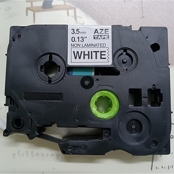 3.5mm Label Tape Replacement for Brother TZe-N201 TZeN201 Black on White TZe TZ Tape 3.5mm 0.13 Inch P Touch Label Maker Tape Compatible with Brother P Touch PT-D210 PT-D220 PT-H110 PT-D200, 4-Pack