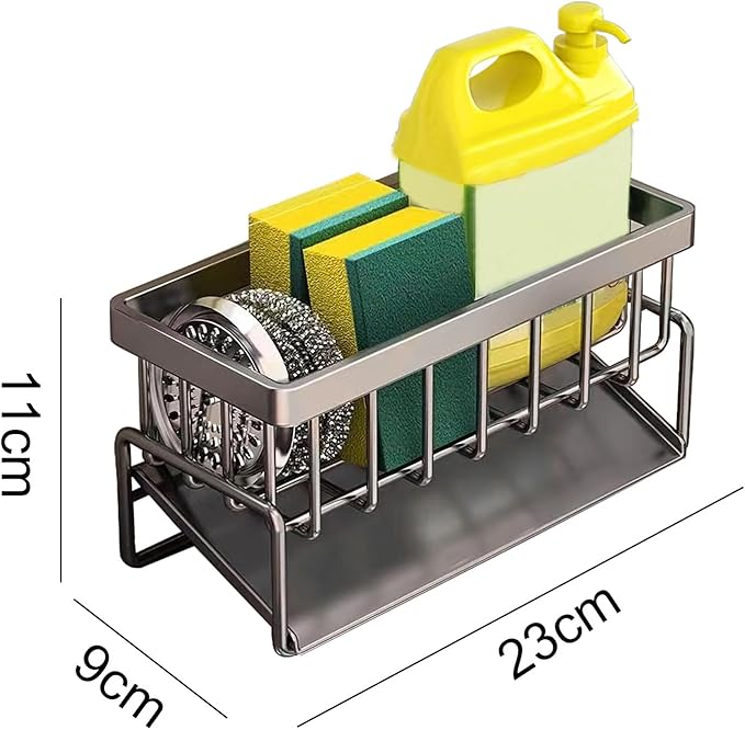 kitchen sink caddy, dish sink sponge holder (Without rod-grey)